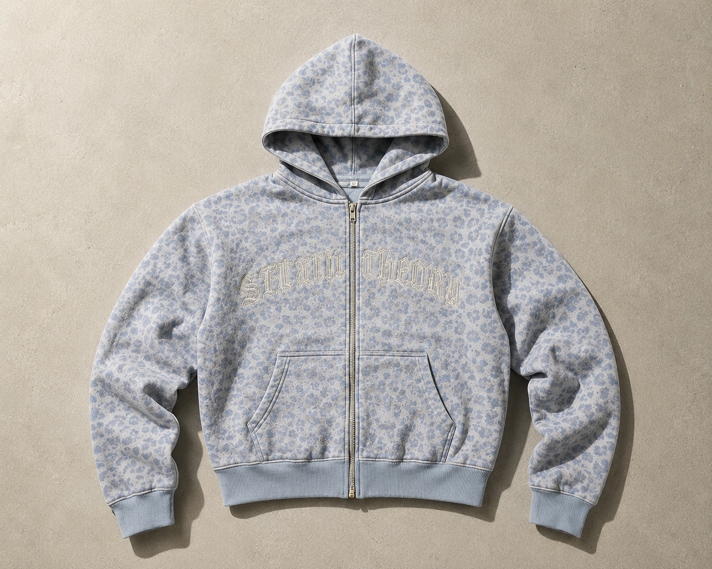 Blue Leo zip up hoodie