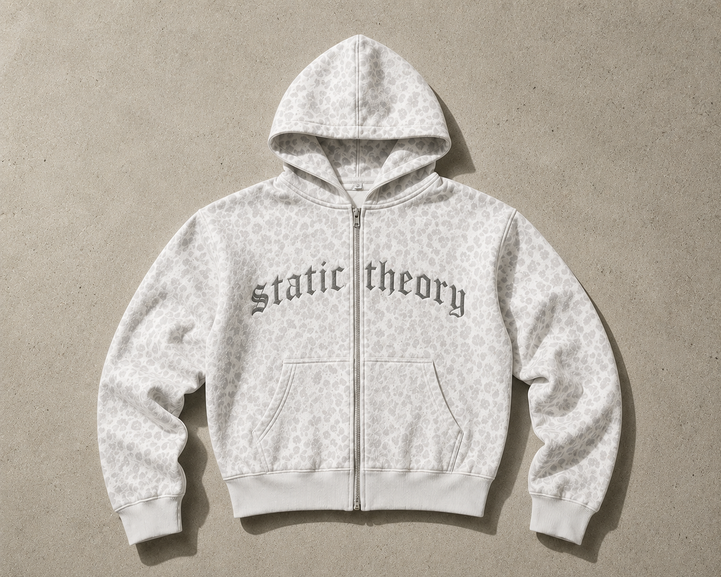 white Leo zip up